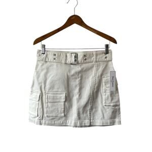 Juicy Couture White Cargo Miniskirt with Belt Nordstrom Collection Womens 31 New